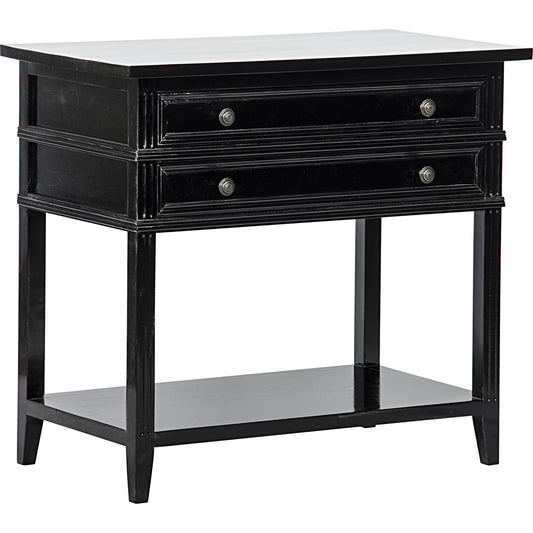 Colonial Side Table by Noir in distressed black. Made from birch in a traditional style.