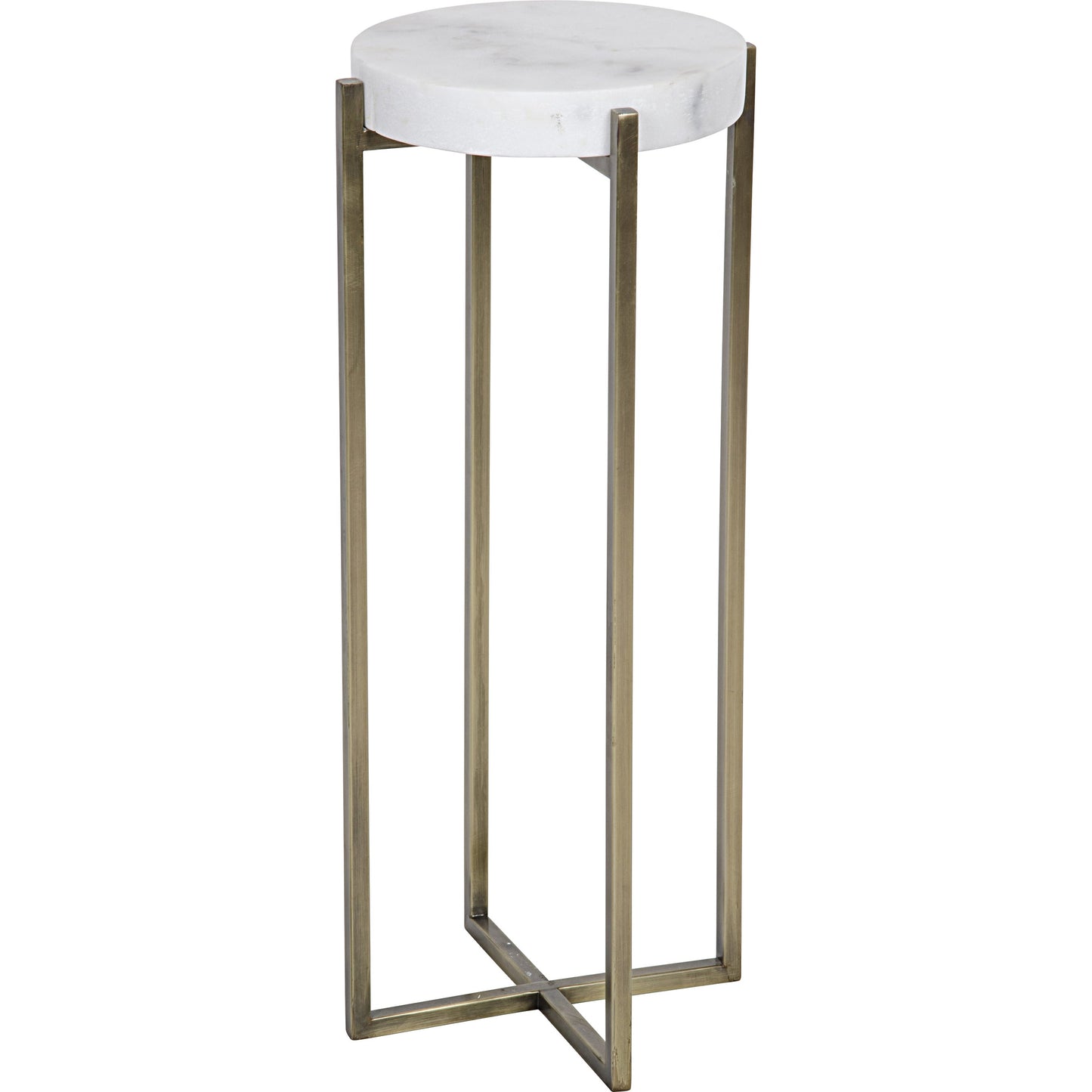 001 S-335477 | Additional Silo | Soho Side Table by Noir in antique brass. Made from metal, quartz in a transitional style.