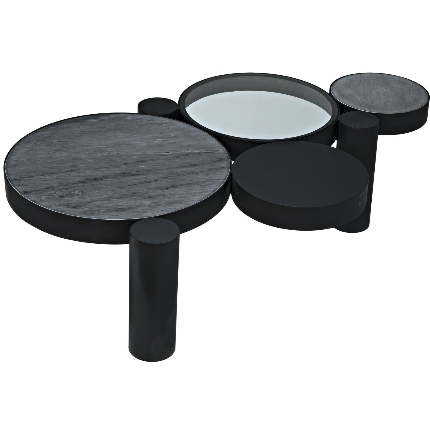 007 S-344245 | Additional Silo | Trypo Coffee Table by Noir in matte black. Made from metal, glass, marble in a modern style.