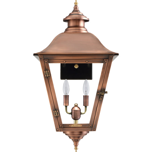 Jolie Electric Lantern by Primo Lighting in aged copper. Made from copper in a cottage & farmhouse style.