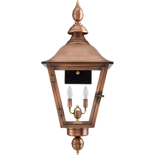 Oak Alley Electric Lantern by Primo Lighting in aged copper. Made from copper in a traditional style.