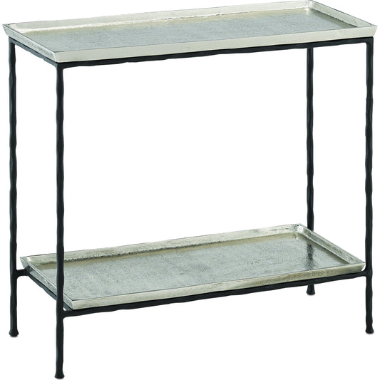 001 S-336057 | Primary Silo | Boyles Brass Side Table by Currey and Company. Made from cast aluminum, iron in a transitional style.