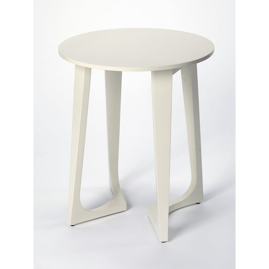 Devin Accent Table by Butler Specialty Company in white and white. Made from bayur wood solids in a modern style.