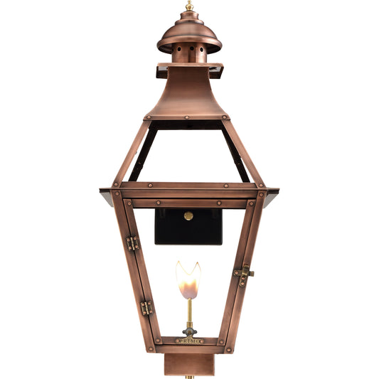 Jackson Gas Lantern by Primo Lighting in aged copper. Made from copper in a cottage & farmhouse style.
