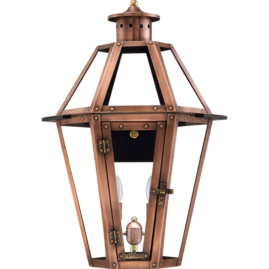 Rampart Electric Lantern by Primo Lighting in aged copper. Made from copper in a traditional style.