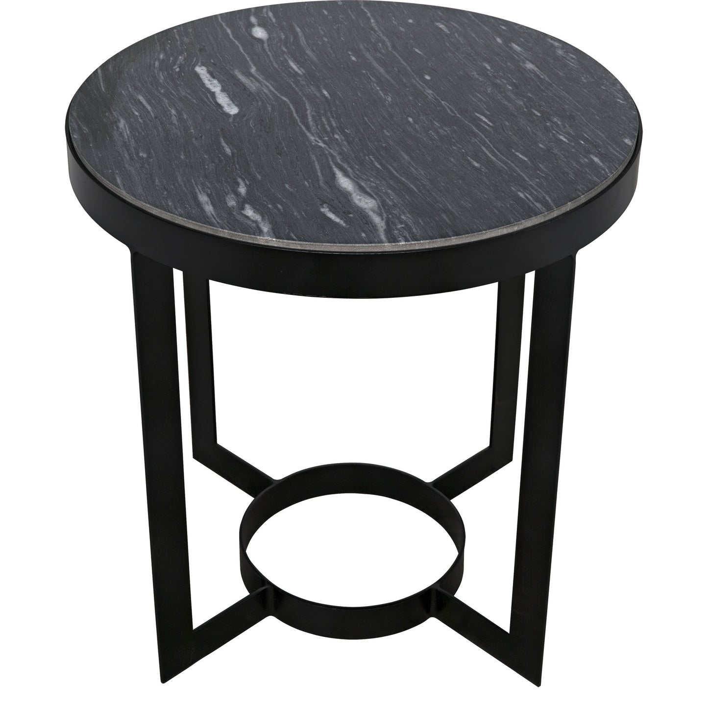003 S-335268 | Additional Silo | Parker Side Table by Noir in metal, black marble. Made from metal, marble in a transitional style.