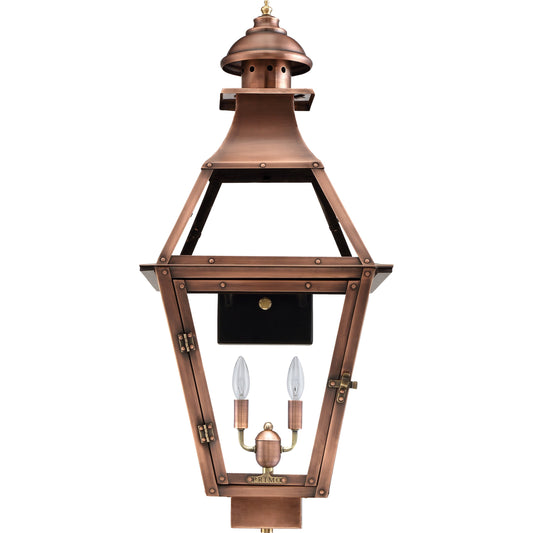 Jackson Electric Lantern by Primo Lighting in aged copper. Made from copper in a cottage & farmhouse style.