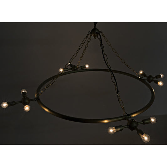 Sasha Chandelier by Noir in antique brass. Made from metal in a transitional style.