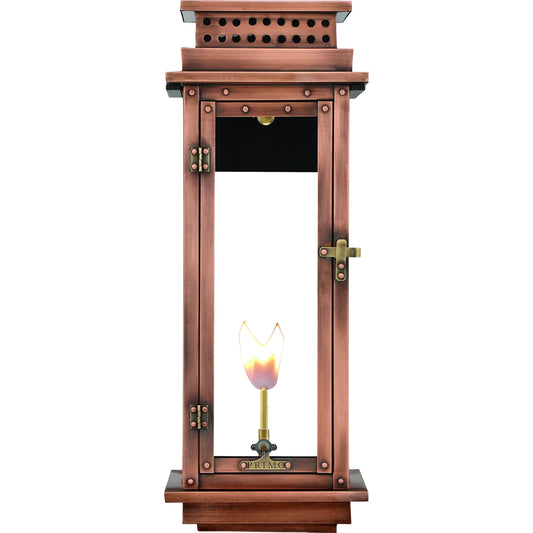 Nouveau Gas Lantern by Primo Lighting in aged copper. Made from copper in a traditional style.