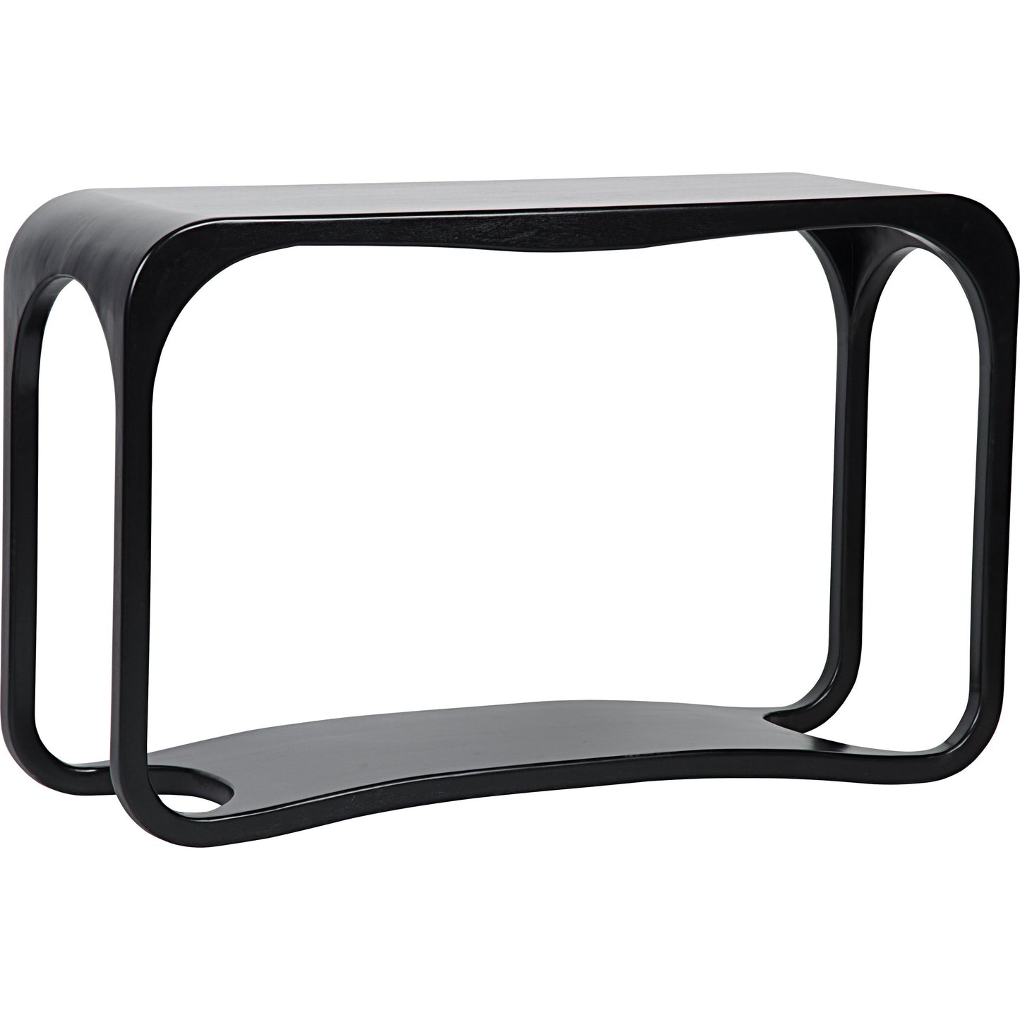 001 S-335140 | Primary Silo | Milena Console by Noir in hand rubbed black. Made from mahogany in a modern style.