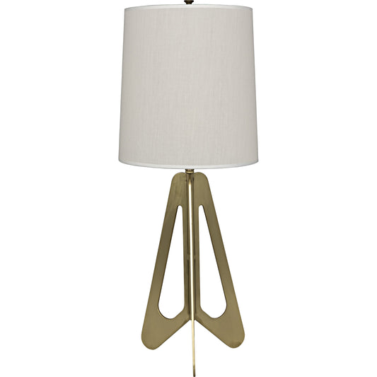 Candis Lamp with White Shade by Noir in antique brass. Made from metal in a modern style.