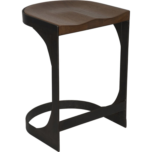 Baxter Counter Stool by Noir in dark walnut. Made from walnut, metal in a modern style.