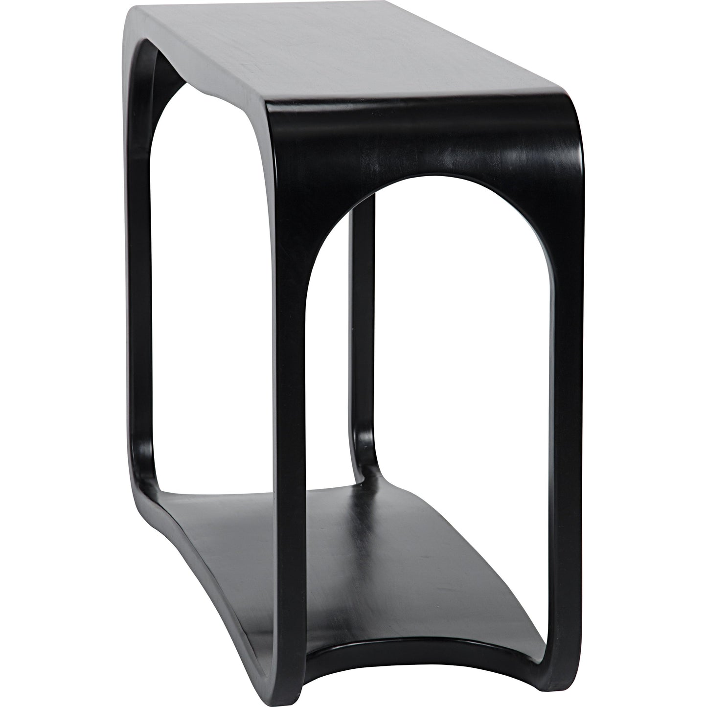 002 S-335140 | Additional Silo | Milena Console by Noir in hand rubbed black. Made from mahogany in a modern style.