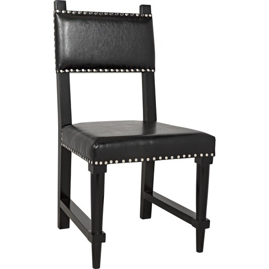 Kerouac Chair by Noir in distressed brown. Made from birch in a traditional style.