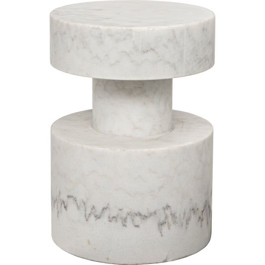 Mamud Side Table by Noir in white stone. Made from unique in a modern style.
