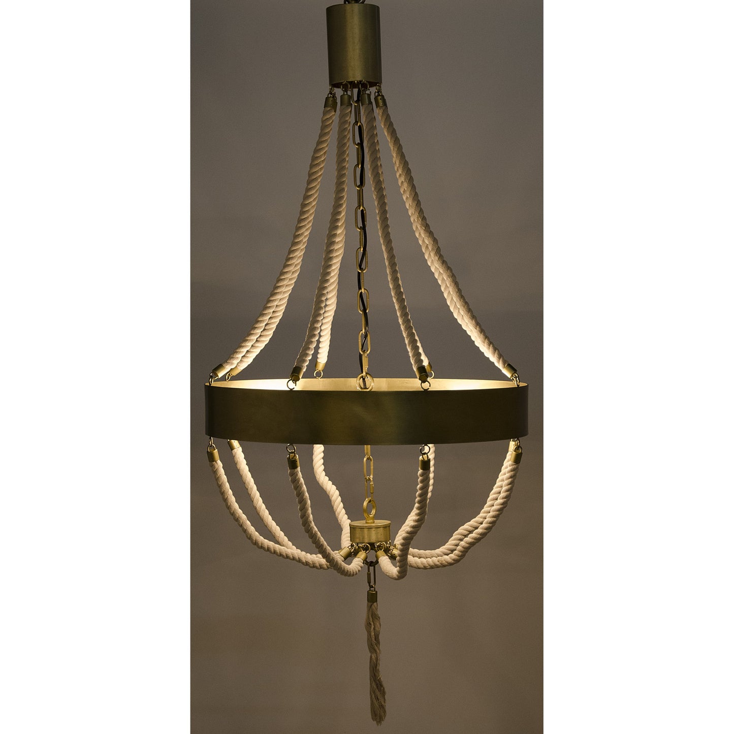 003 S-334311 | Additional Silo | Alec Chandelier by Noir in antique brass. Made from metal, rope in a transitional style.