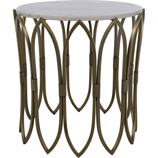 000 S-335214 | Primary Silo | Nola Side Table by Noir in antique brass. Made from metal, stone in a transitional style.