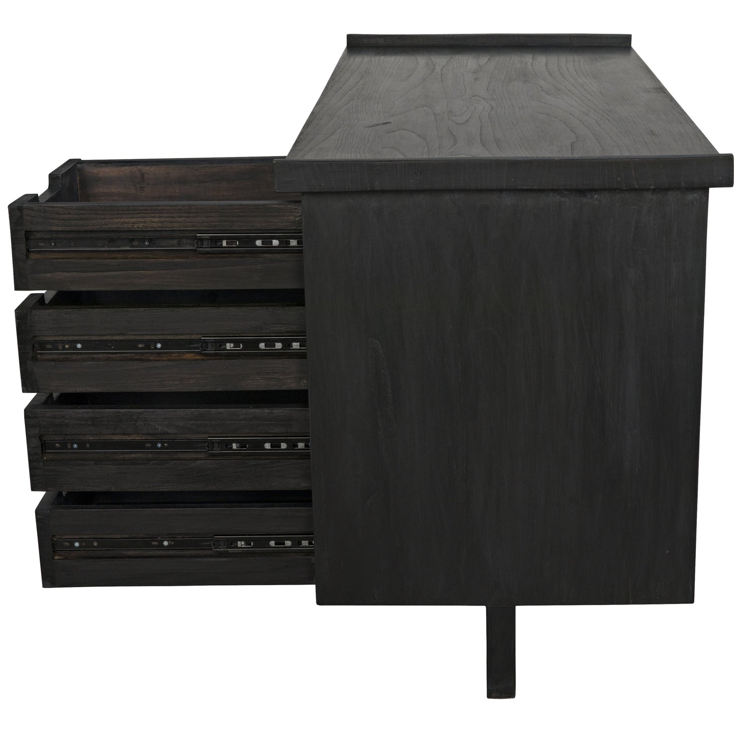 009 S-334963 | Additional Silo | Kennedy Desk by Noir in charcoal black. Made from sungkai in a modern style.