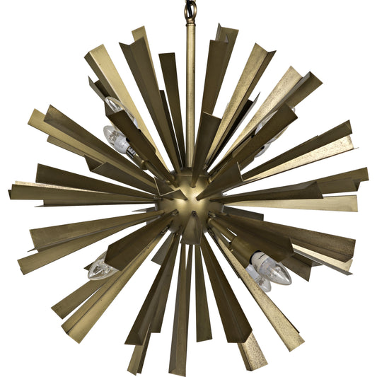 Bero Chandelier by Noir in antique brass. Made from metal in a eclectic & global style.