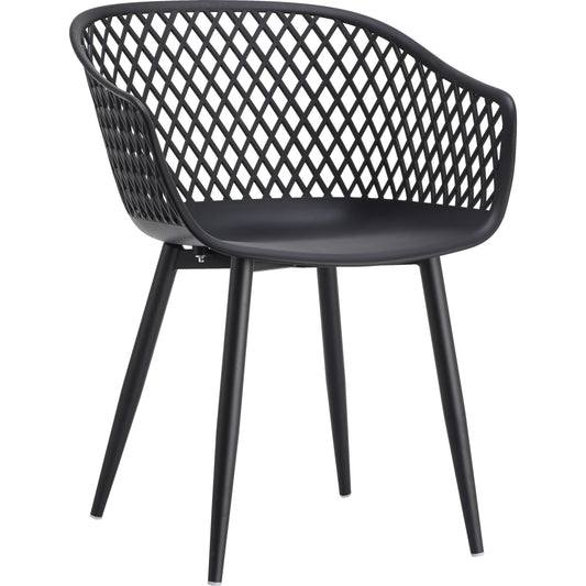 Piazza Outdoor Chair (Set of 2) by Moe's Home Collection. Made from polypropylene seat, powder-coated metal legs in a modern style.
