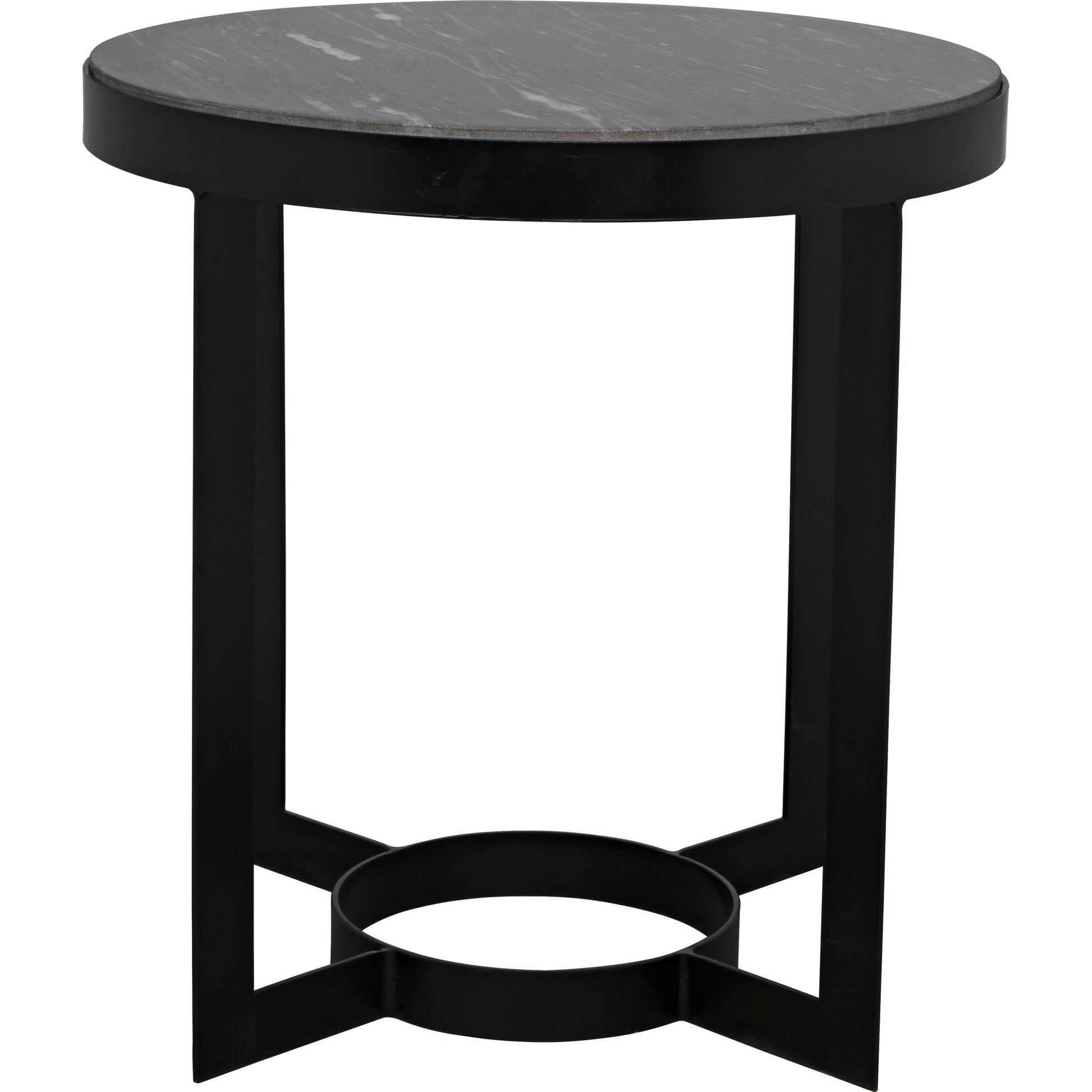 Parker Side Table by Noir in metal, black marble. Made from metal, marble in a transitional style.