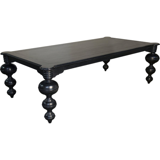 Claudio Dining Table by Noir in hand rubbed black. Made from mahogany in a eclectic & global style.