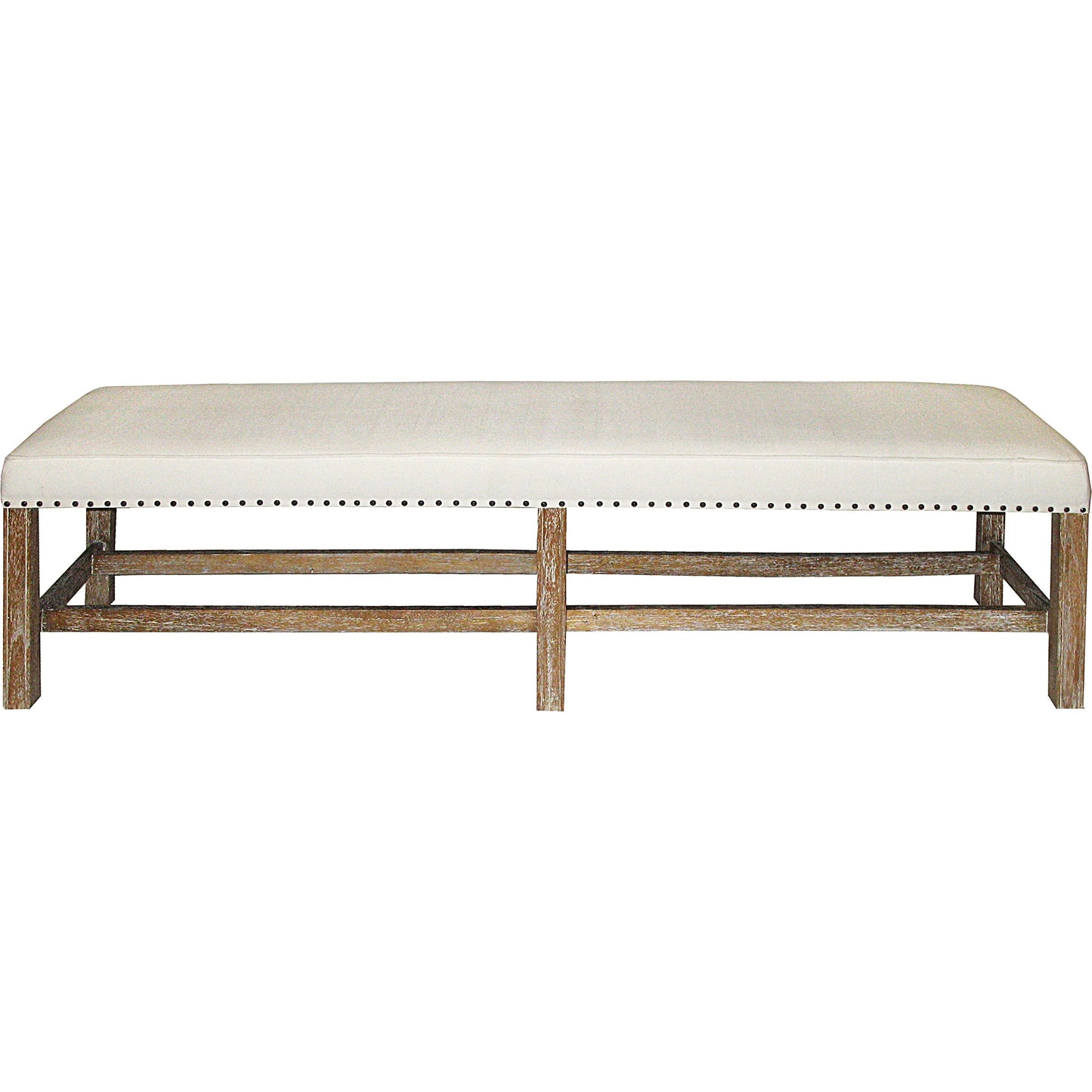 001 S-335524 | Additional Silo | Sweden Bench by Noir in gray wash. Made from mindi in a transitional style.