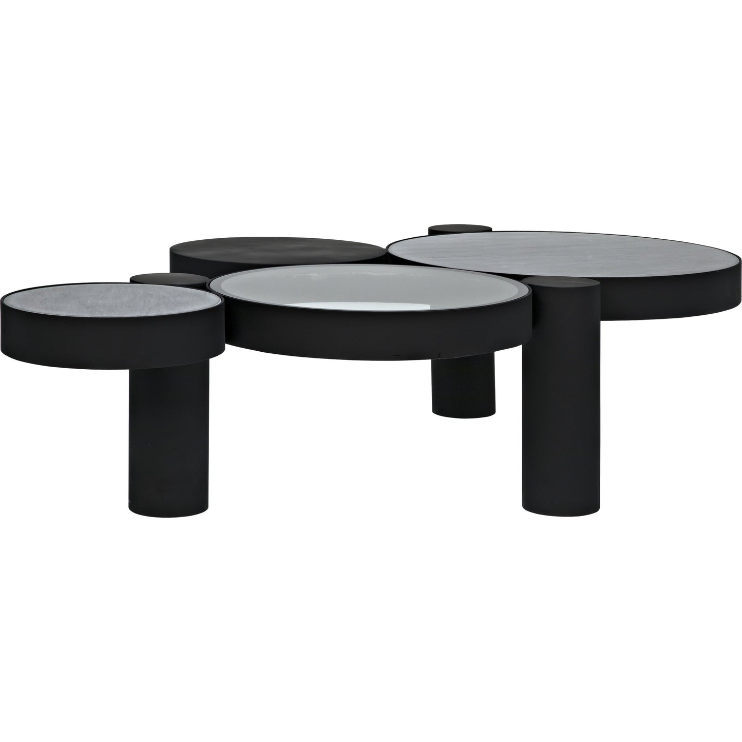 001 S-344245 | Primary Silo | Trypo Coffee Table by Noir in matte black. Made from metal, glass, marble in a modern style.