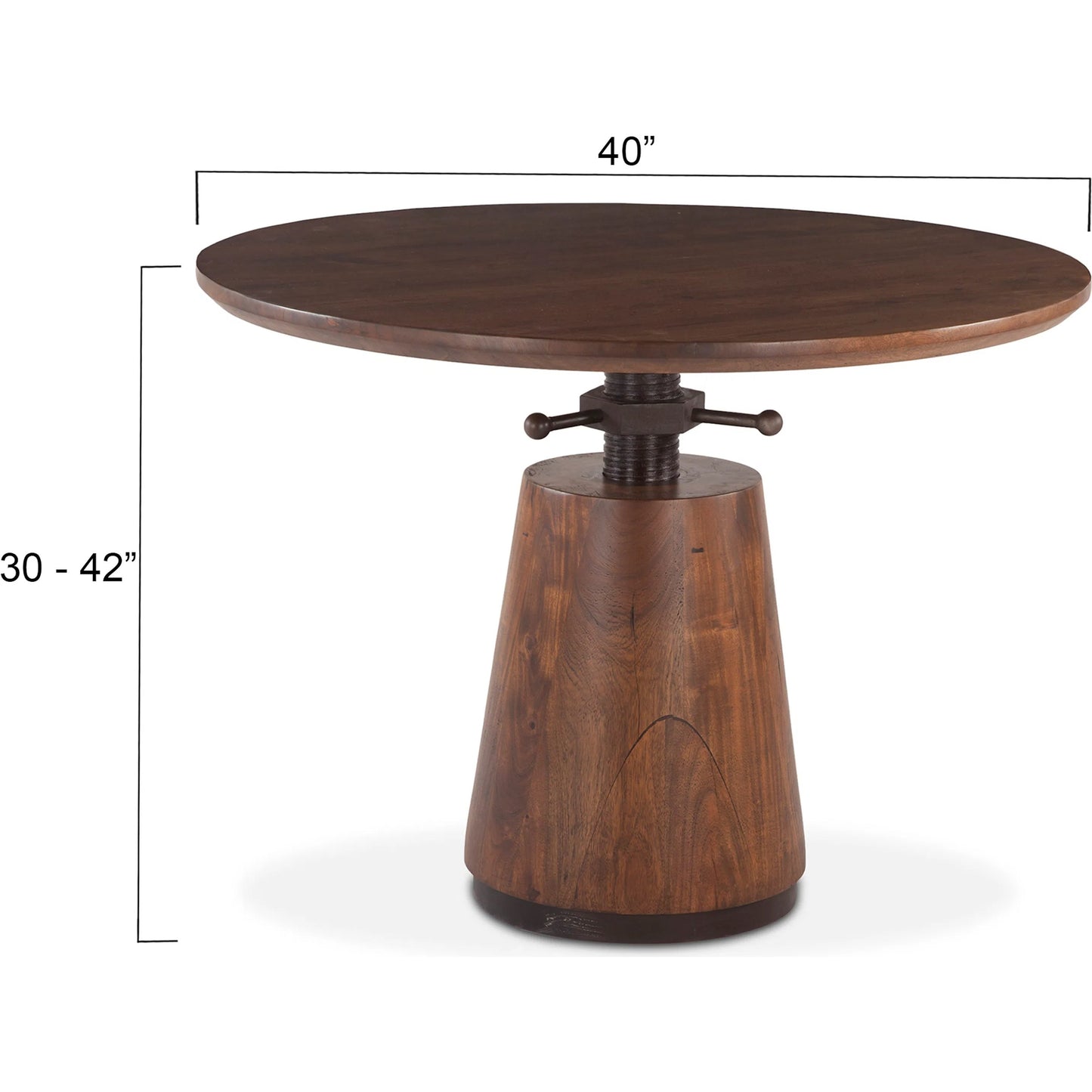 005 SR-876805 | Additional Silo | Amici Adjustable Dining Table by World Interiors in brown and walnut, antique zinc. Made from acacia wood, iron in a rustic style.