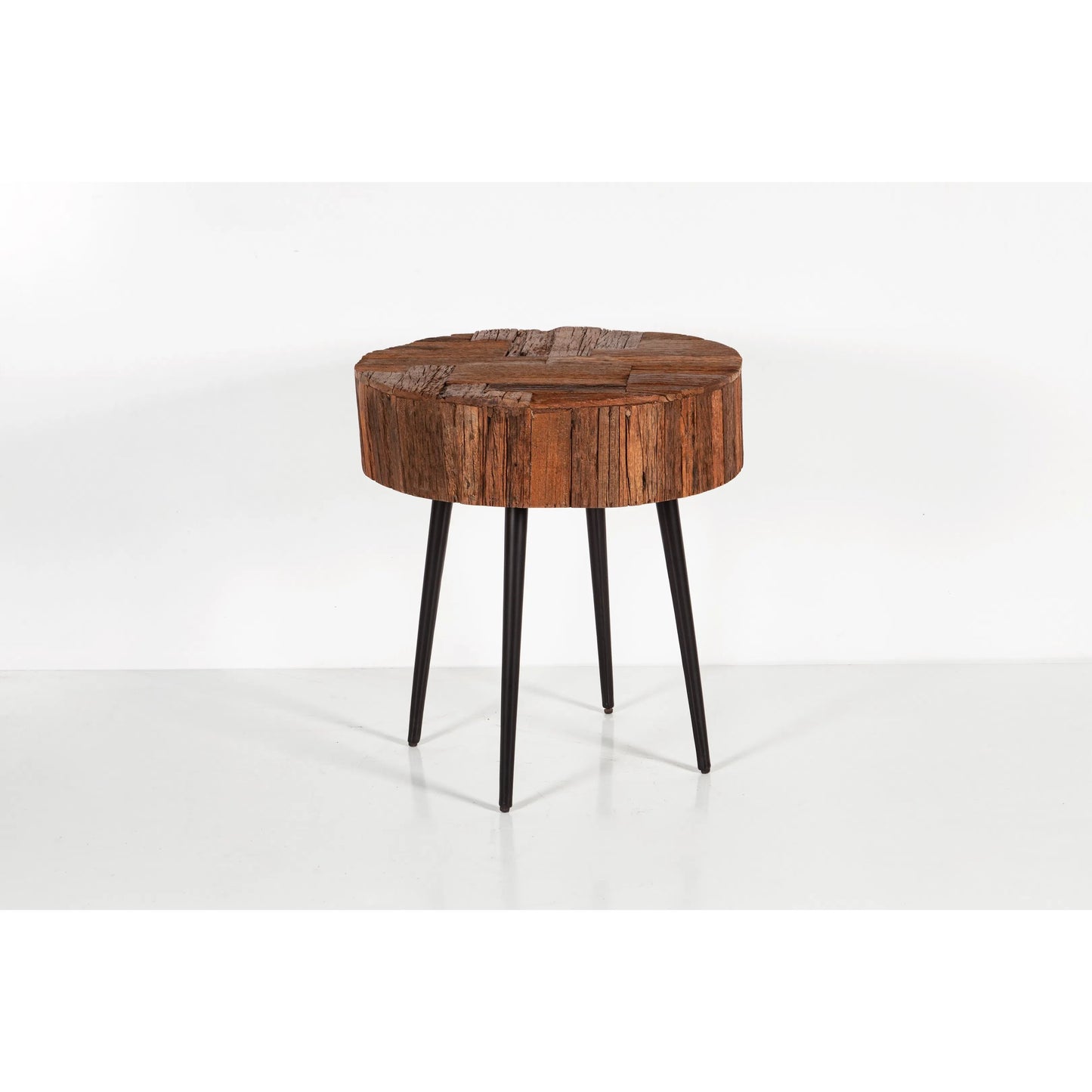 005 SI-2243023 | Additional Silo | Palm Desert Reclaimed Wood Modern Side Table by World Interiors in brown and natural. Made from reclaimed wood, iron in a unique style.