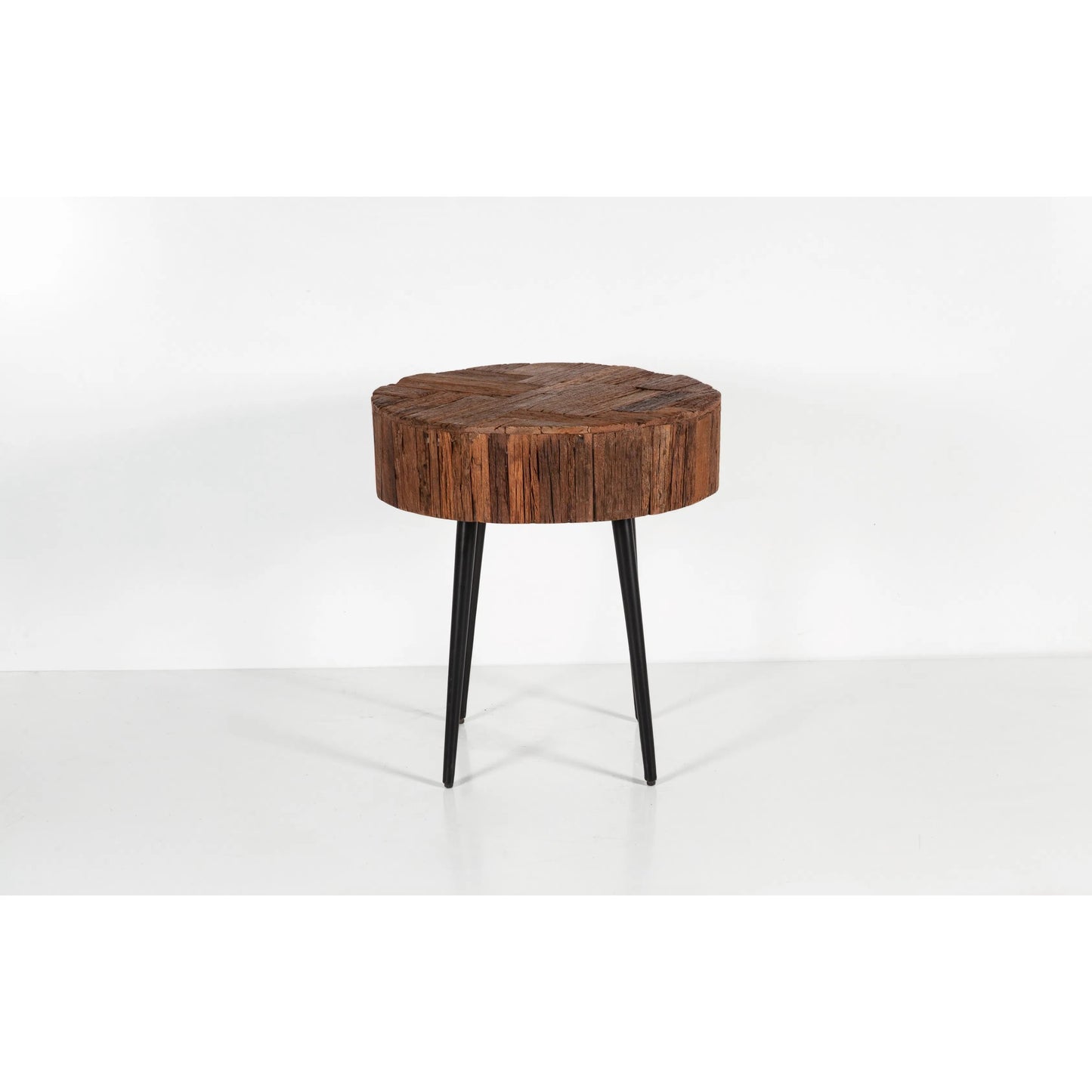 003 SI-2243023 | Additional Silo | Palm Desert Reclaimed Wood Modern Side Table by World Interiors in brown and natural. Made from reclaimed wood, iron in a unique style.
