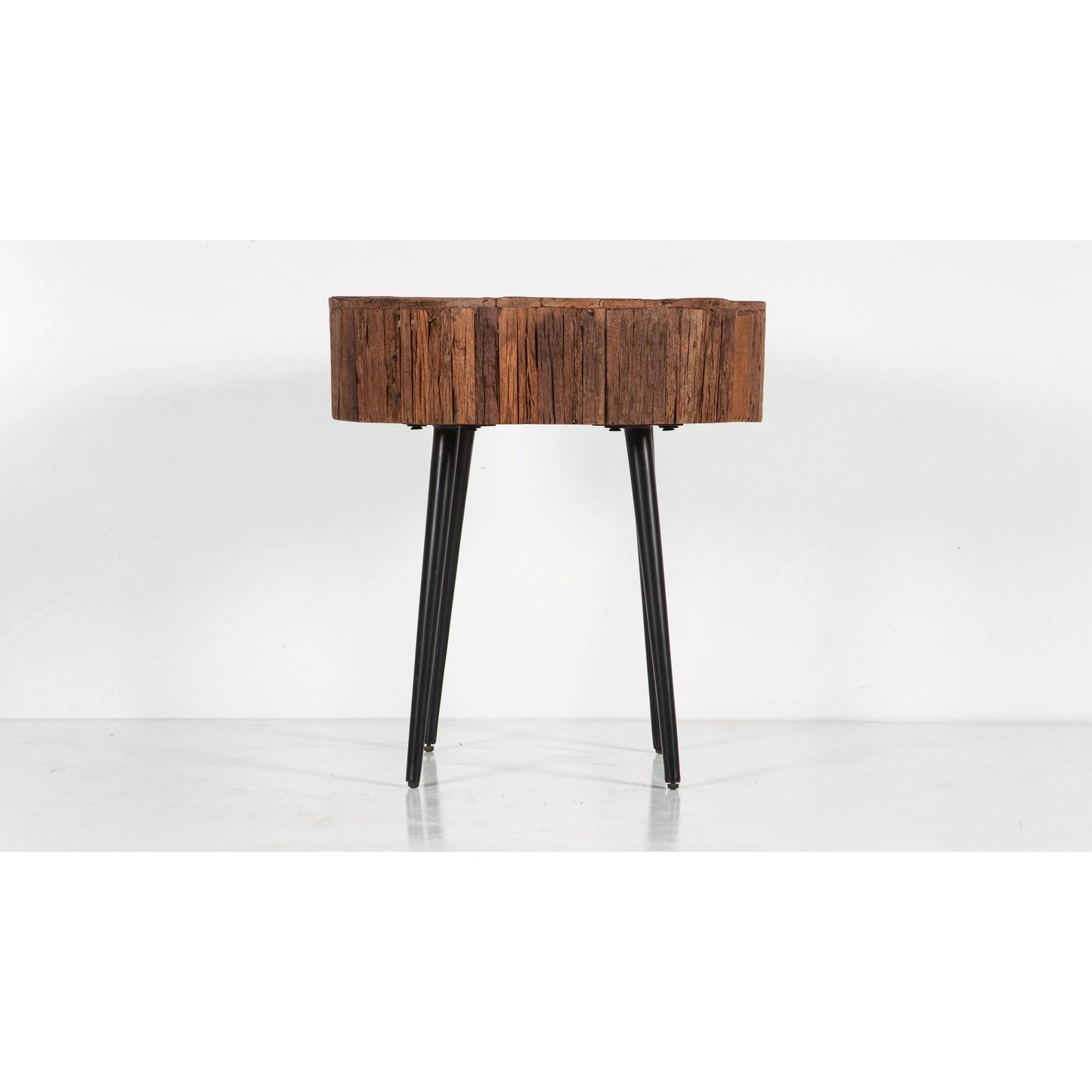 002 SI-2243023 | Additional Silo | Palm Desert Reclaimed Wood Modern Side Table by World Interiors in brown and natural. Made from reclaimed wood, iron in a unique style.
