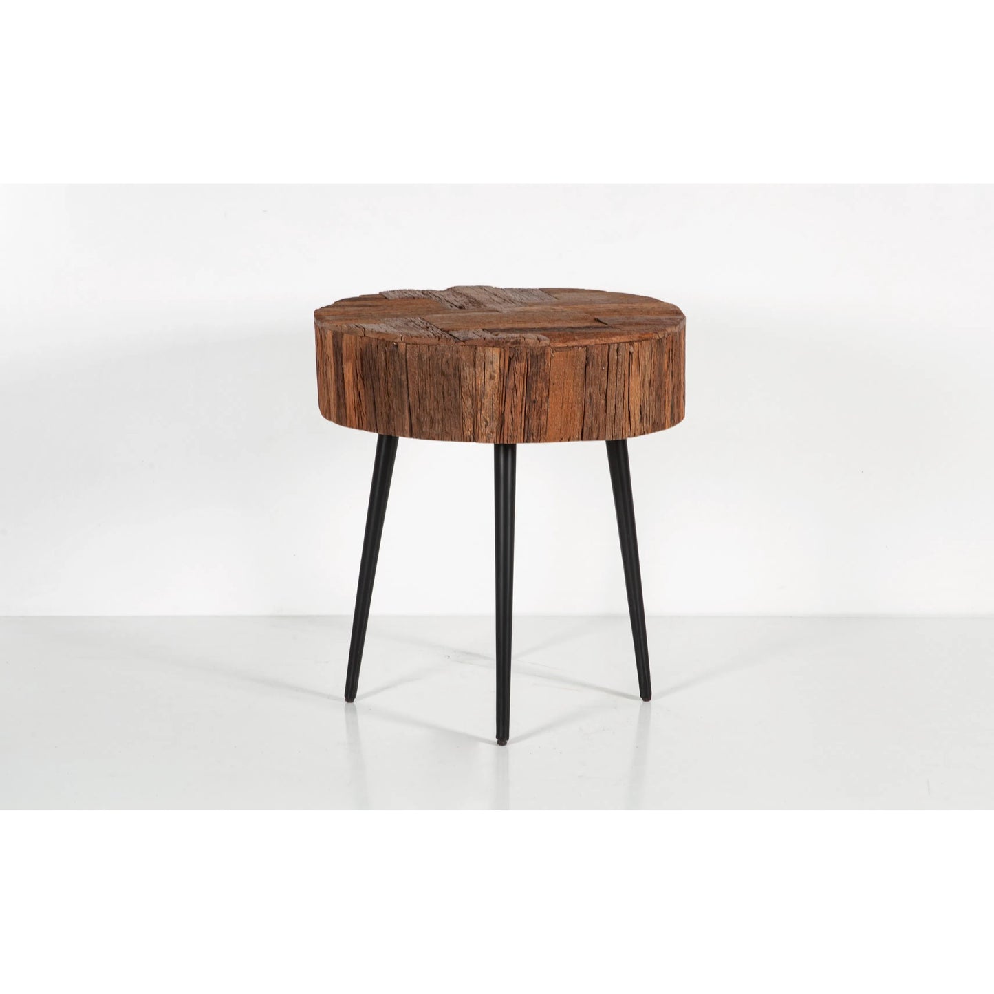 004 SI-2243023 | Additional Silo | Palm Desert Reclaimed Wood Modern Side Table by World Interiors in brown and natural. Made from reclaimed wood, iron in a unique style.