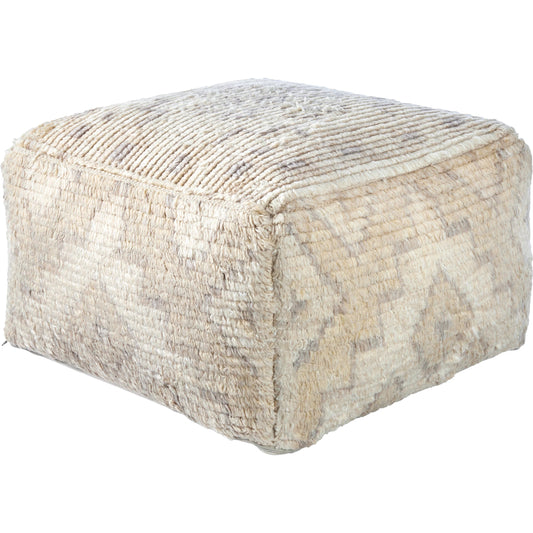 Freyja - 484080 by Surya in pearl, light silver. Made from top: 80% wool, 20% cotton, bottom: 100% cotton, fill: 100% polybeads in a modern style.