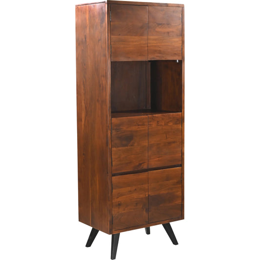 Knoxville Bar Cabinet by World Interiors in browns and walnut. Made from acacia wood iron in a transitional style.