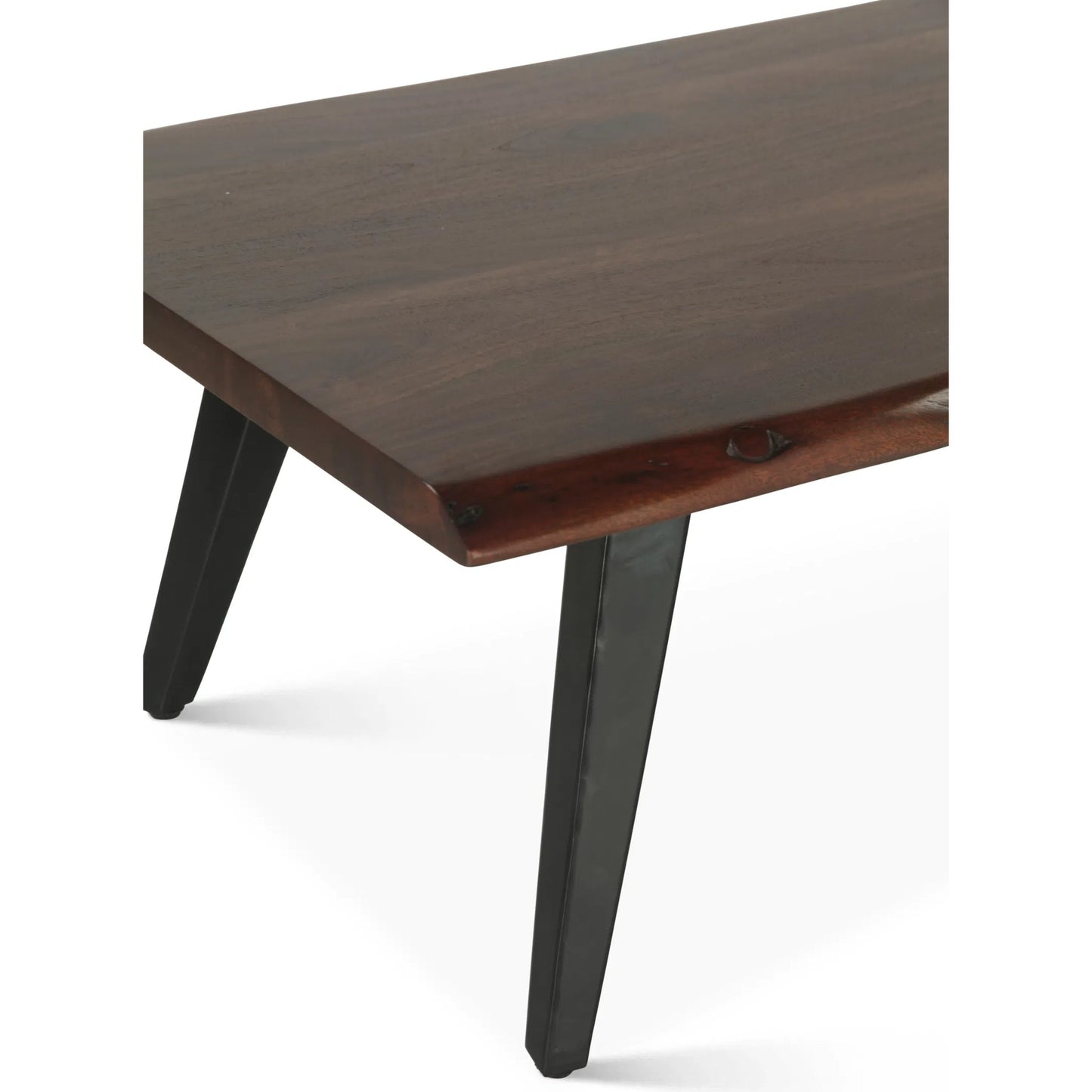 004 SI-2242907 | Closeup | Knoxville Coffee Table by World Interiors in browns and walnut. Made from acacia wood iron in a transitional style.