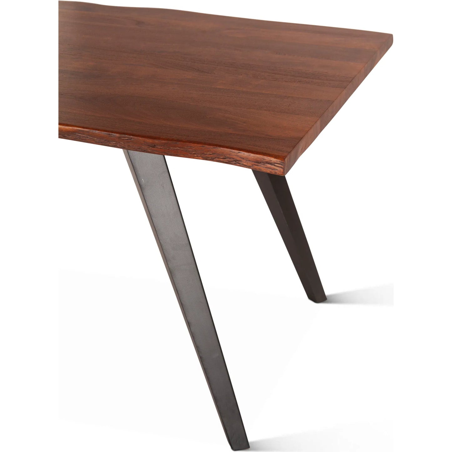 005 SI-2242911 | Closeup | Knoxville 68" Dining Table by World Interiors in browns and walnut. Made from acacia wood, metal in a transitional style.