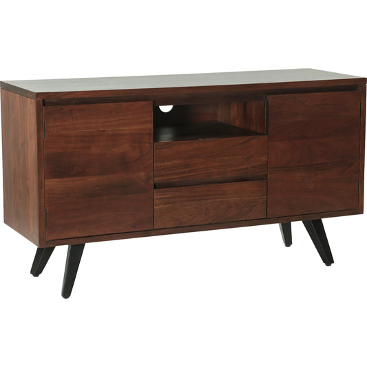 Knoxville 54" Media Cabinet by World Interiors in browns and walnut. Made from acacia wood iron in a transitional style.
