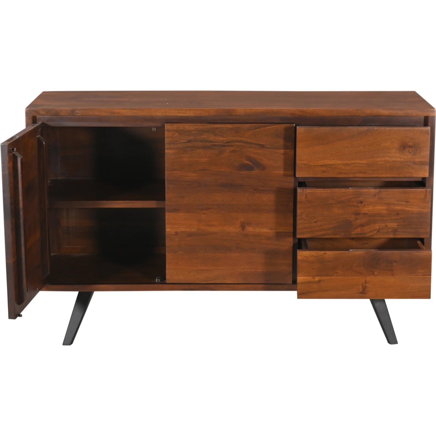 008 SI-2242905 | Unknown | Knoxville 54" Sideboard by World Interiors in browns and walnut. Made from acacia wood iron in a unique style.