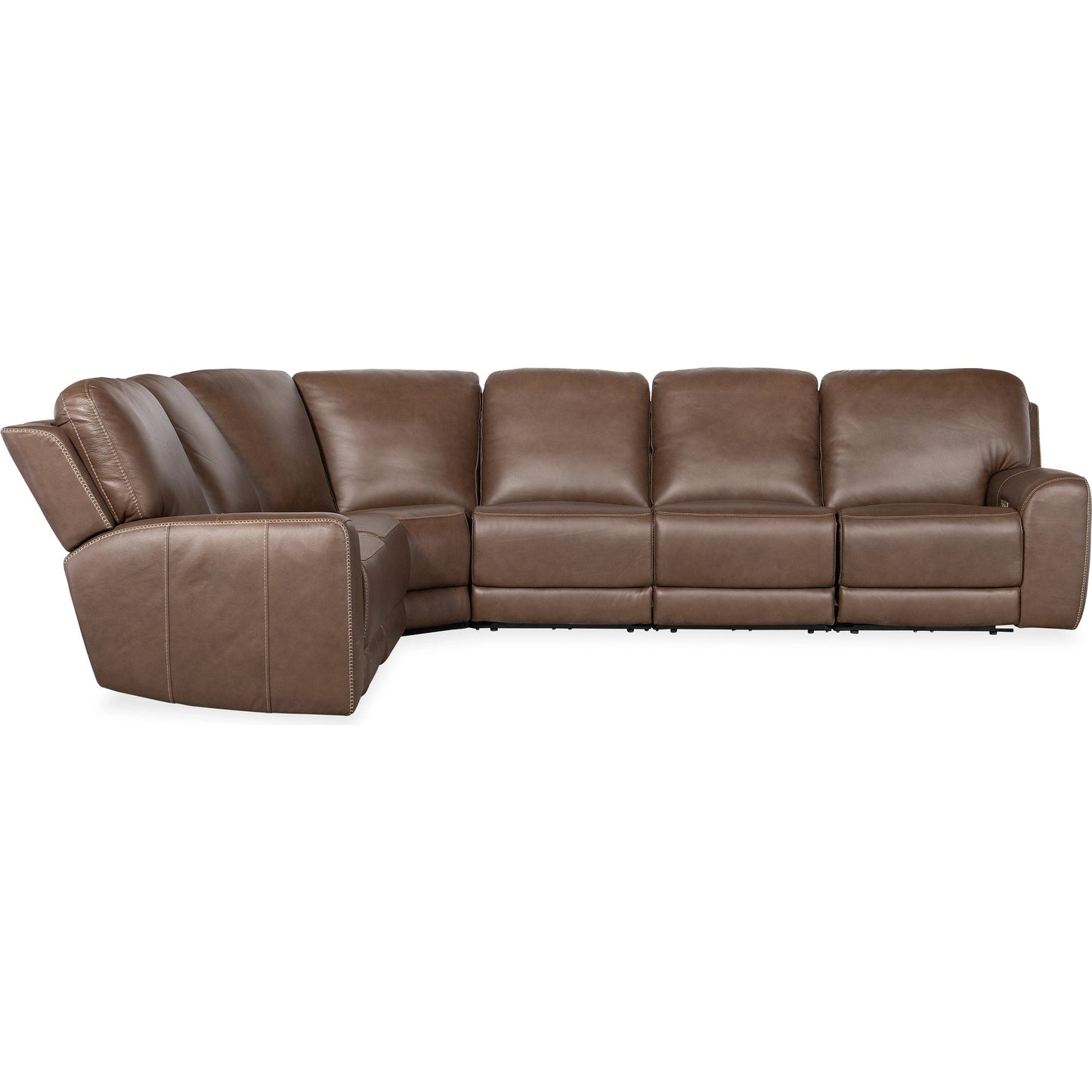 004 SI-2133816 | Additional Silo | Torres 6 Piece Sectional by Hooker Furniture in sorrento mocha. Made from leather, sorrento mocha (semi-aniline top grain with splits) in a traditional style.