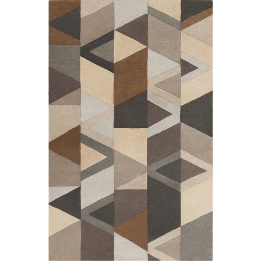 Forum Rug - 22905 by Surya in brown, beige, charcoal, medium gray, pale blue. Made from 100% wool in a unique style.