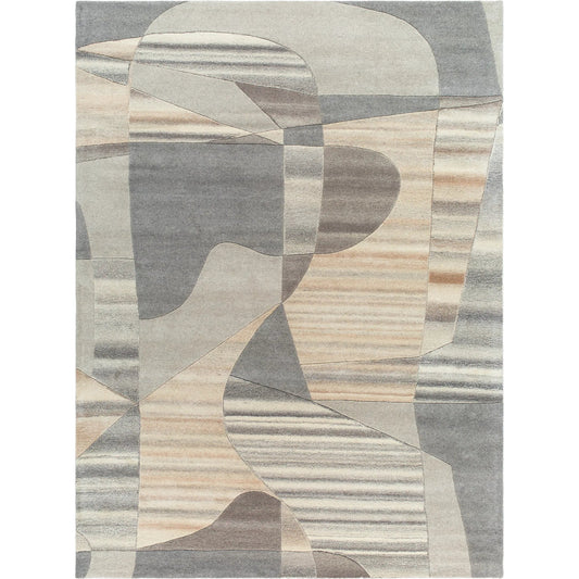 Forum Rug - 17719 by Livabliss in taupe, sandstone, charcoal, ash gray, ivory. Made from face: 100% wool in a unique style.