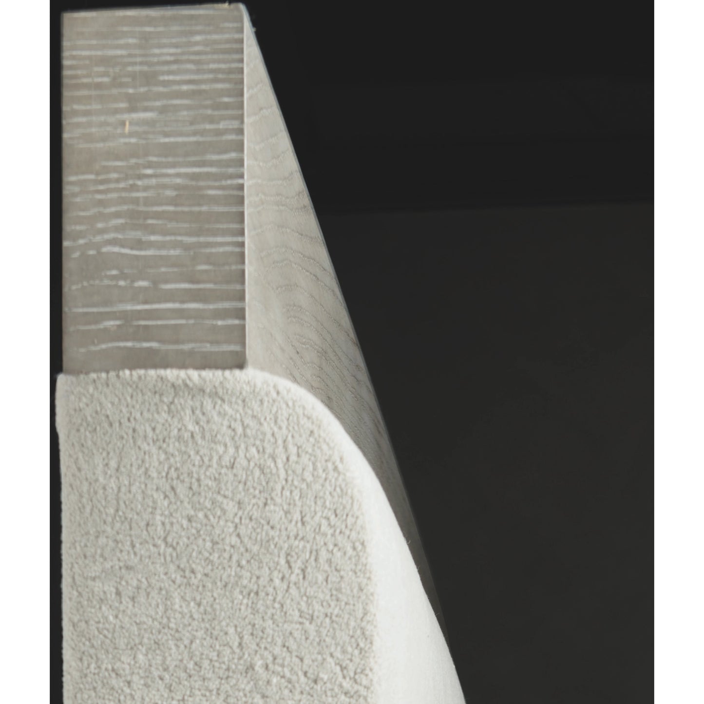 004 SI-1711418,SI-1711419 | Additional Silo | Linea Upholstered Channel Bed by Bernhardt in cerused greige. Made from white oak veneers, fabric in a unique style.