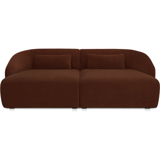 001 SI-2367877 | Primary Silo | Amelia Double Chaise Modular Sectional by Moe's Home Collection in chestnut. Made from upholstery: 100% polyester, frame: mdf, plywood, pine, foam, fiber seat in a transitional style.