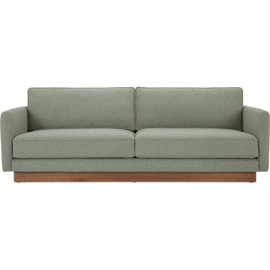 Vernon Sofa by Moe's Home Collection. Made from upholstery: 100% polyester, walnut tone veneer base, solid beech, plywood frame, foam, fiber seat in a transitional style.