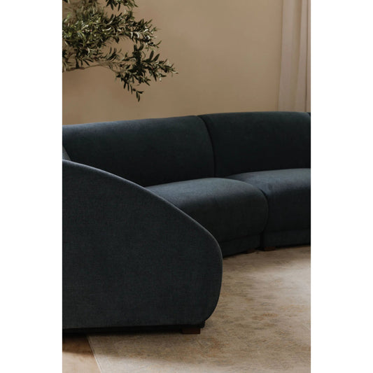 Fraser Slipper Chair by Moe's Home Collection. Made from upholstery: 100% polyester, solid beech, plywood frame, foam, fiber seat in a transitional style.