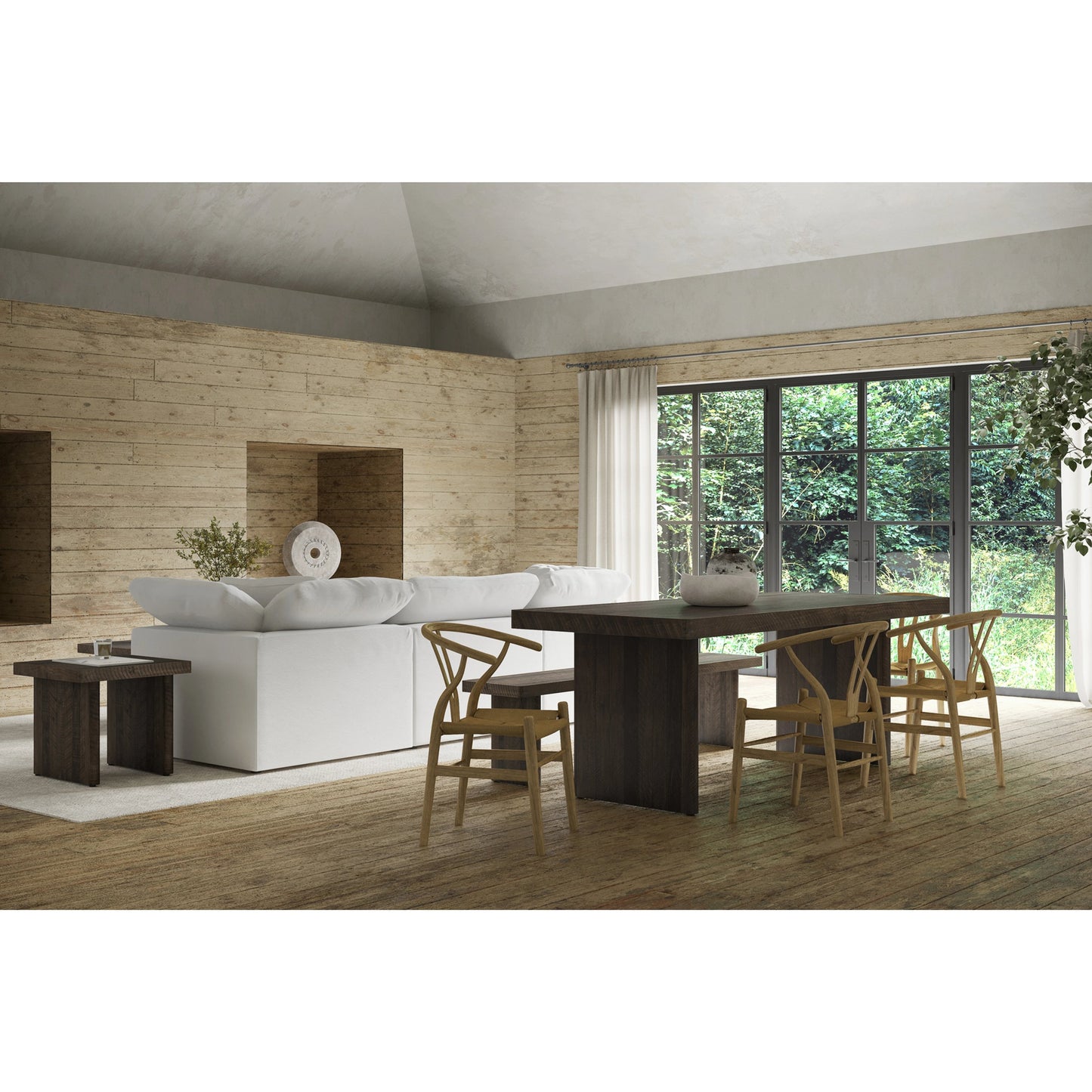 008 SI-1717382 | Lifestyle | Monterey Dining Table Aged by Moe's Home Collection in natural. Made from solid pine in a eclectic & global style.