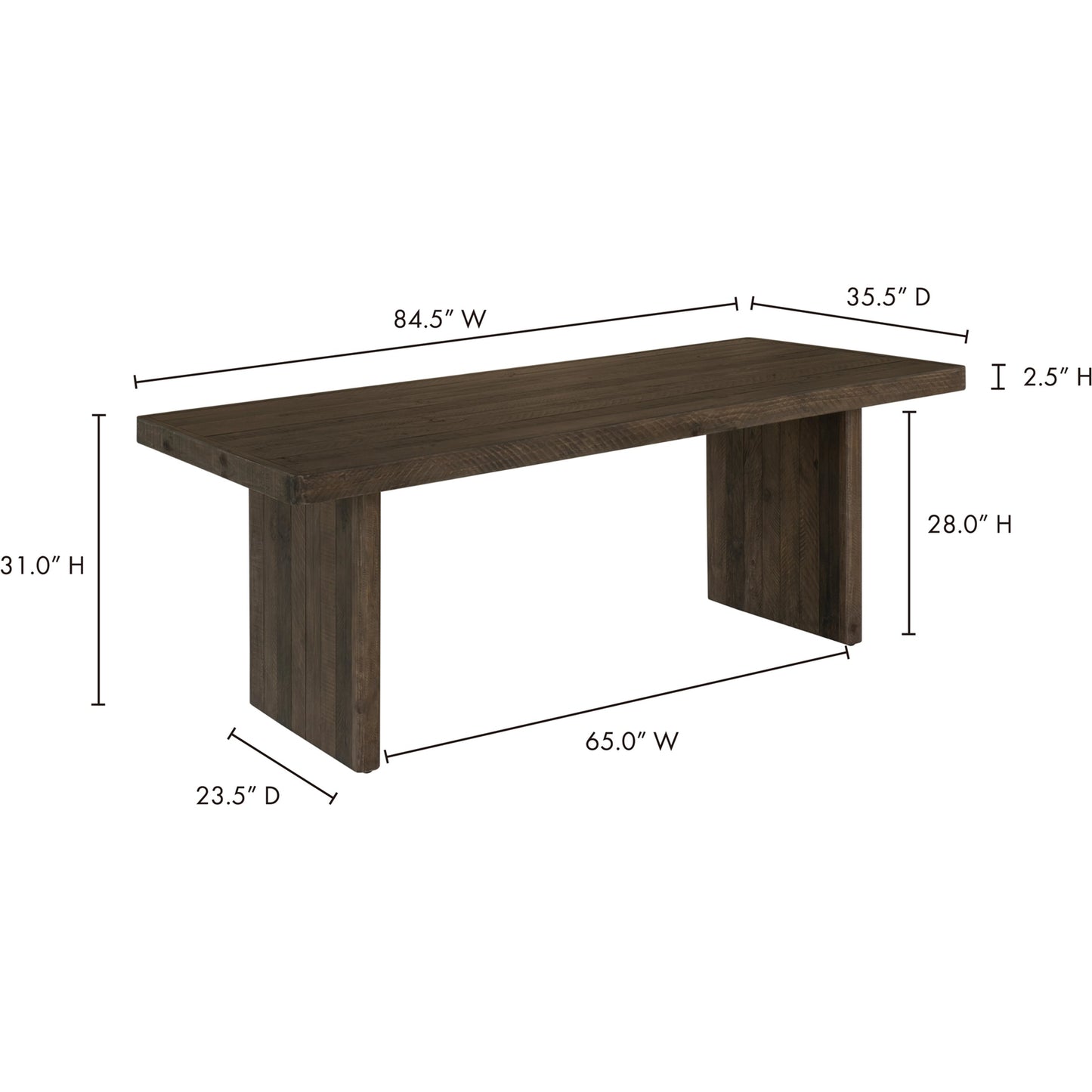 009 SI-1717382 | Lifestyle | Monterey Dining Table Aged by Moe's Home Collection in natural. Made from solid pine in a eclectic & global style.