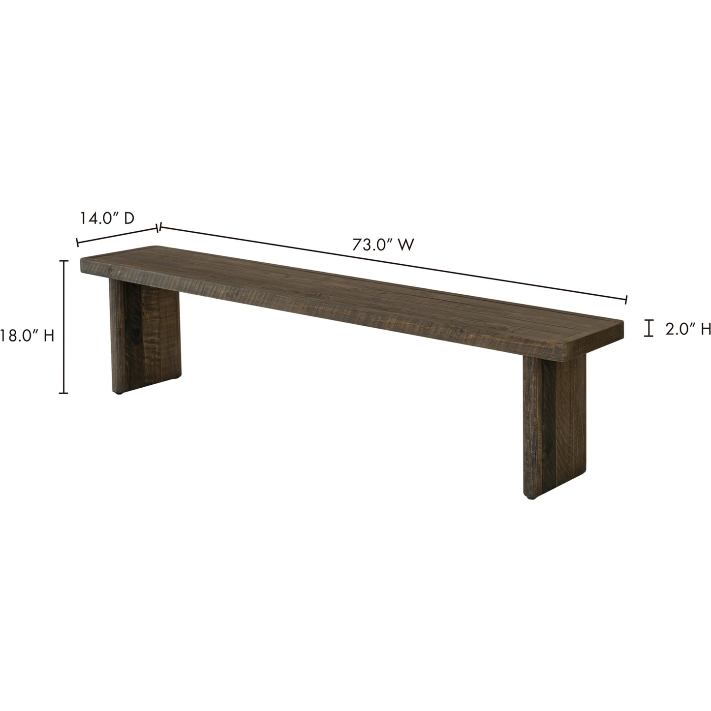009 SI-1717381 | Lifestyle | Monterey Bench by Moe's Home Collection in natural. Made from solid pine in a eclectic & global style.