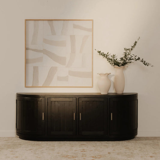Nicola Media Cabinet by Moe's Home Collection. Made from reclaimed pine, plywood in a modern style.